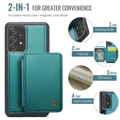 JEEHOOD J05 For Samsung Galaxy A53 5G Case Card Holder Kickstand Leather+TPU Phone Cover