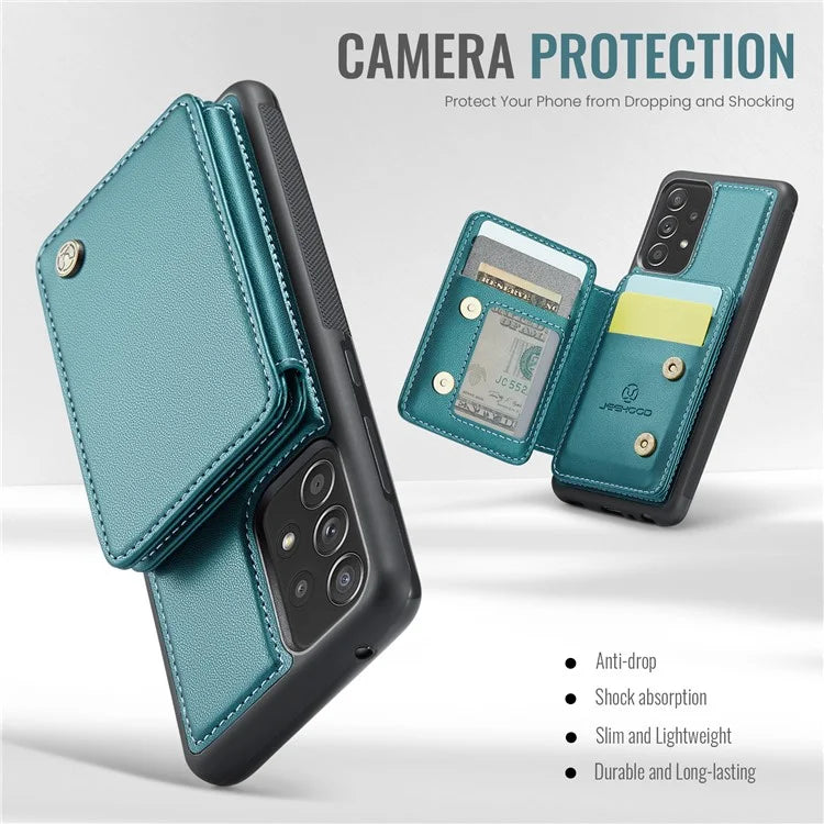 JEEHOOD J05 For Samsung Galaxy A53 5G Case Card Holder Kickstand Leather+TPU Phone Cover