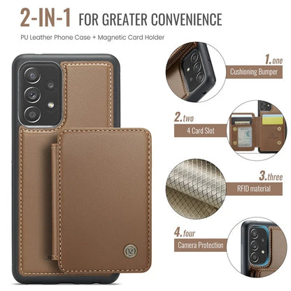 JEEHOOD J05 For Samsung Galaxy A53 5G Case Card Holder Kickstand Leather+TPU Phone Cover