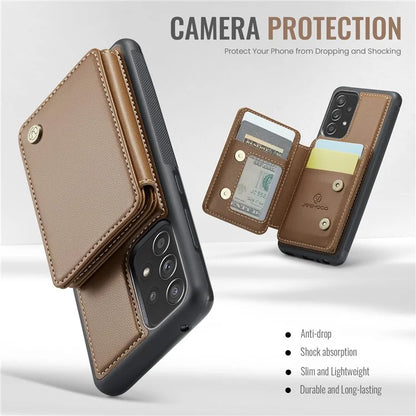 JEEHOOD J05 For Samsung Galaxy A53 5G Case Card Holder Kickstand Leather+TPU Phone Cover