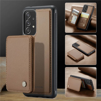JEEHOOD J05 For Samsung Galaxy A53 5G Case Card Holder Kickstand Leather+TPU Phone Cover