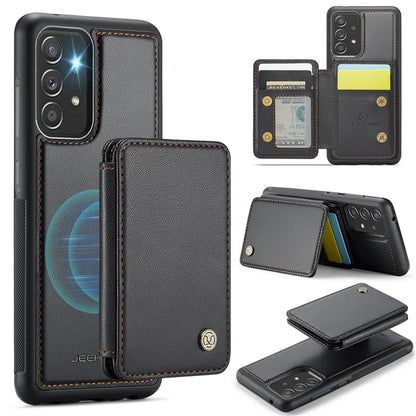 JEEHOOD J05 For Samsung Galaxy A53 5G Case Card Holder Kickstand Leather+TPU Phone Cover