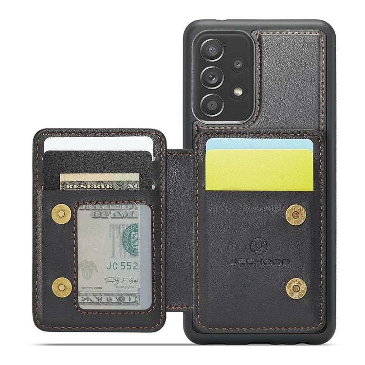 JEEHOOD J05 For Samsung Galaxy A53 5G Case Card Holder Kickstand Leather+TPU Phone Cover
