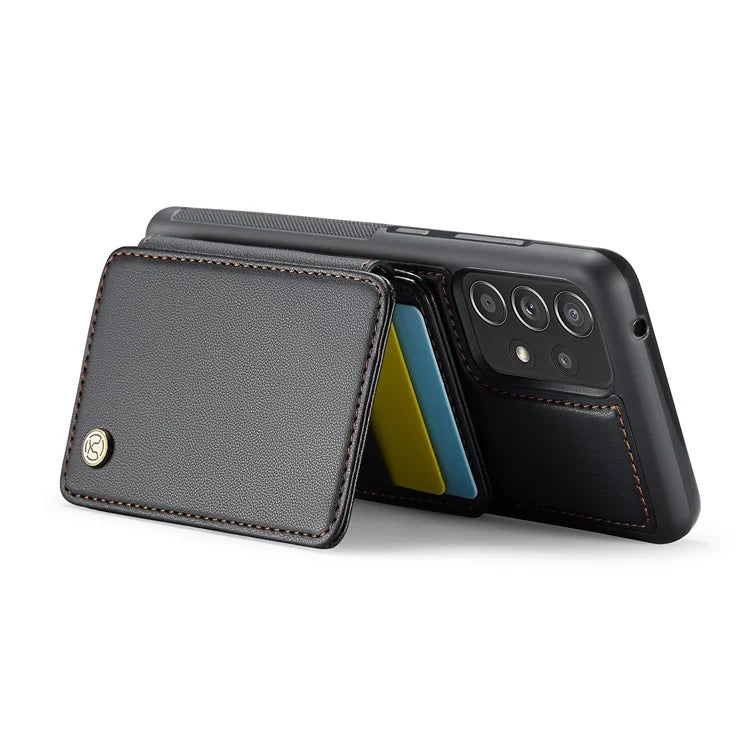 JEEHOOD J05 For Samsung Galaxy A53 5G Case Card Holder Kickstand Leather+TPU Phone Cover