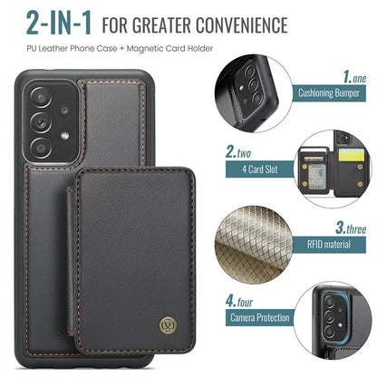 JEEHOOD J05 For Samsung Galaxy A53 5G Case Card Holder Kickstand Leather+TPU Phone Cover