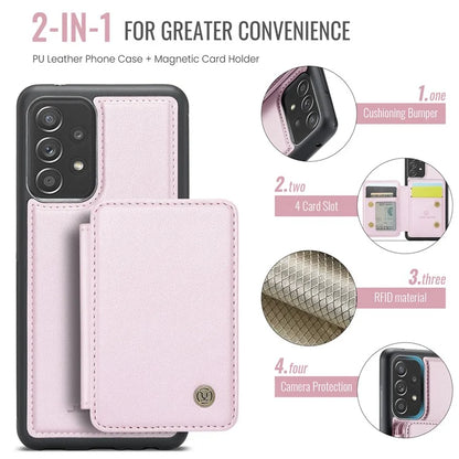 JEEHOOD J05 For Samsung Galaxy A53 5G Case Card Holder Kickstand Leather+TPU Phone Cover