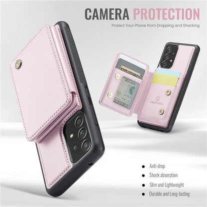 JEEHOOD J05 For Samsung Galaxy A53 5G Case Card Holder Kickstand Leather+TPU Phone Cover