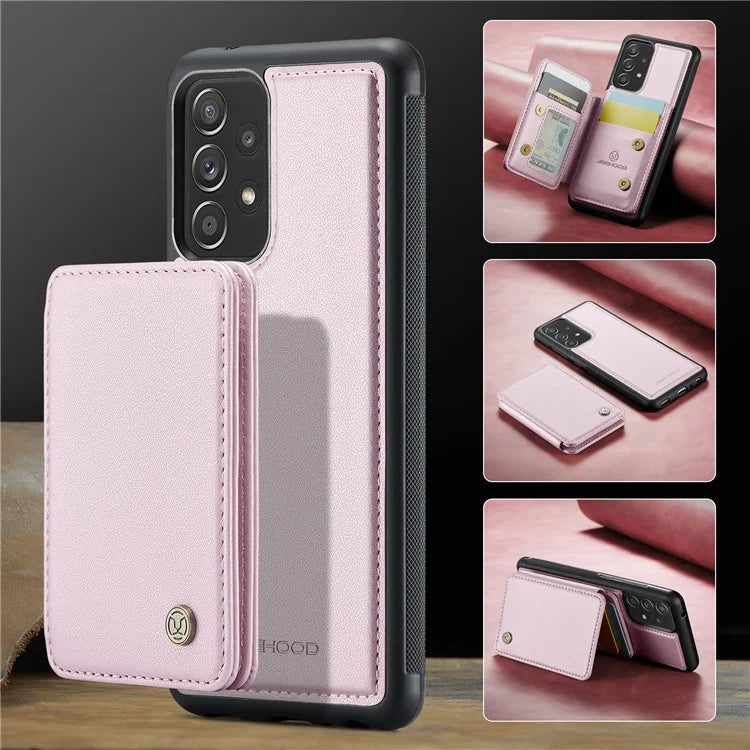 JEEHOOD J05 For Samsung Galaxy A53 5G Case Card Holder Kickstand Leather+TPU Phone Cover