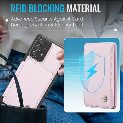 JEEHOOD J05 For Samsung Galaxy A53 5G Case Card Holder Kickstand Leather+TPU Phone Cover