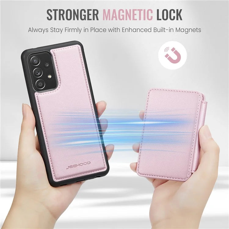 JEEHOOD J05 For Samsung Galaxy A53 5G Case Card Holder Kickstand Leather+TPU Phone Cover