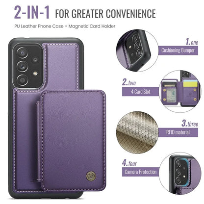 JEEHOOD J05 For Samsung Galaxy A53 5G Case Card Holder Kickstand Leather+TPU Phone Cover
