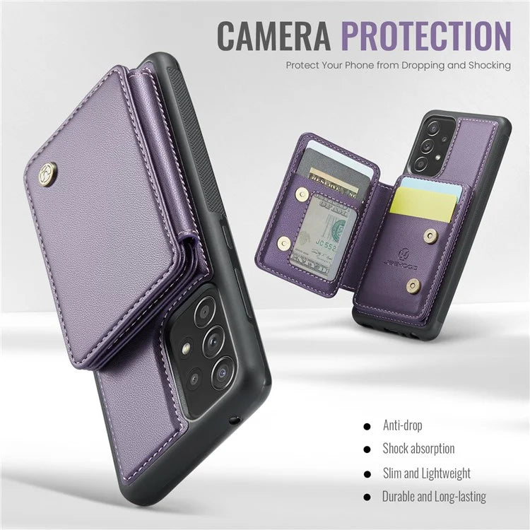 JEEHOOD J05 For Samsung Galaxy A53 5G Case Card Holder Kickstand Leather+TPU Phone Cover