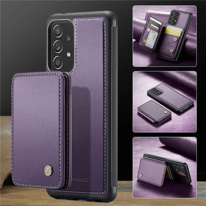 JEEHOOD J05 For Samsung Galaxy A53 5G Case Card Holder Kickstand Leather+TPU Phone Cover