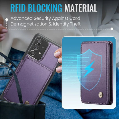 JEEHOOD J05 For Samsung Galaxy A53 5G Case Card Holder Kickstand Leather+TPU Phone Cover