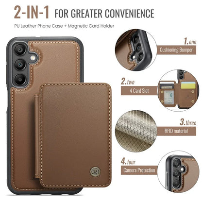 JEEHOOD J05 For Samsung Galaxy A35 5G Case Card Holder Kickstand Leather+TPU Phone Cover