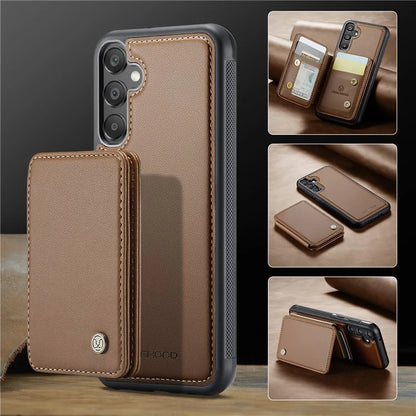JEEHOOD J05 For Samsung Galaxy A35 5G Case Card Holder Kickstand Leather+TPU Phone Cover