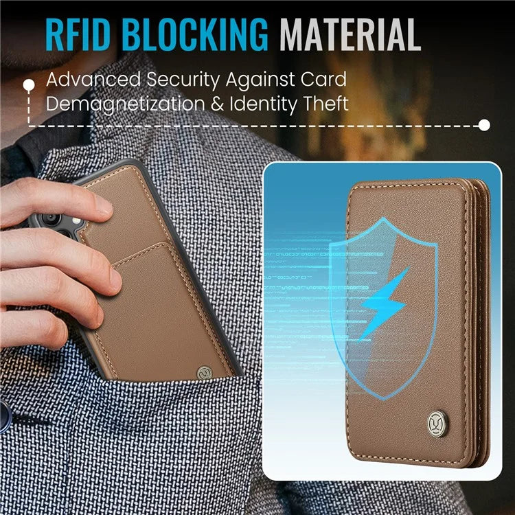 JEEHOOD J05 For Samsung Galaxy A35 5G Case Card Holder Kickstand Leather+TPU Phone Cover