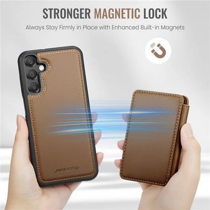 JEEHOOD J05 For Samsung Galaxy A35 5G Case Card Holder Kickstand Leather+TPU Phone Cover