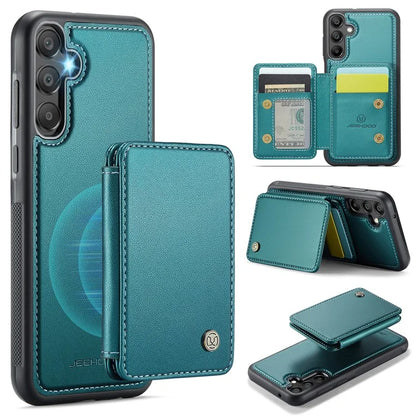 JEEHOOD J05 For Samsung Galaxy A35 5G Case Card Holder Kickstand Leather+TPU Phone Cover