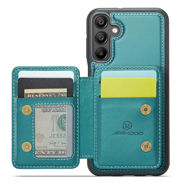 JEEHOOD J05 For Samsung Galaxy A35 5G Case Card Holder Kickstand Leather+TPU Phone Cover