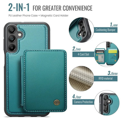 JEEHOOD J05 For Samsung Galaxy A35 5G Case Card Holder Kickstand Leather+TPU Phone Cover