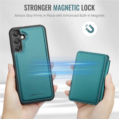 JEEHOOD J05 For Samsung Galaxy A35 5G Case Card Holder Kickstand Leather+TPU Phone Cover