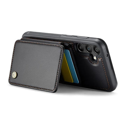 JEEHOOD J05 For Samsung Galaxy A35 5G Case Card Holder Kickstand Leather+TPU Phone Cover