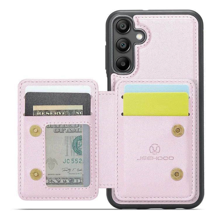 JEEHOOD J05 For Samsung Galaxy A35 5G Case Card Holder Kickstand Leather+TPU Phone Cover