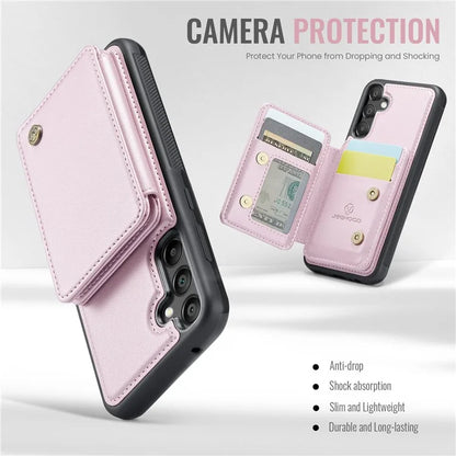 JEEHOOD J05 For Samsung Galaxy A35 5G Case Card Holder Kickstand Leather+TPU Phone Cover