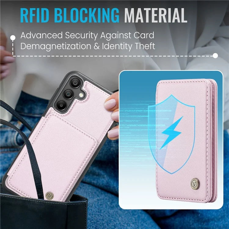 JEEHOOD J05 For Samsung Galaxy A35 5G Case Card Holder Kickstand Leather+TPU Phone Cover