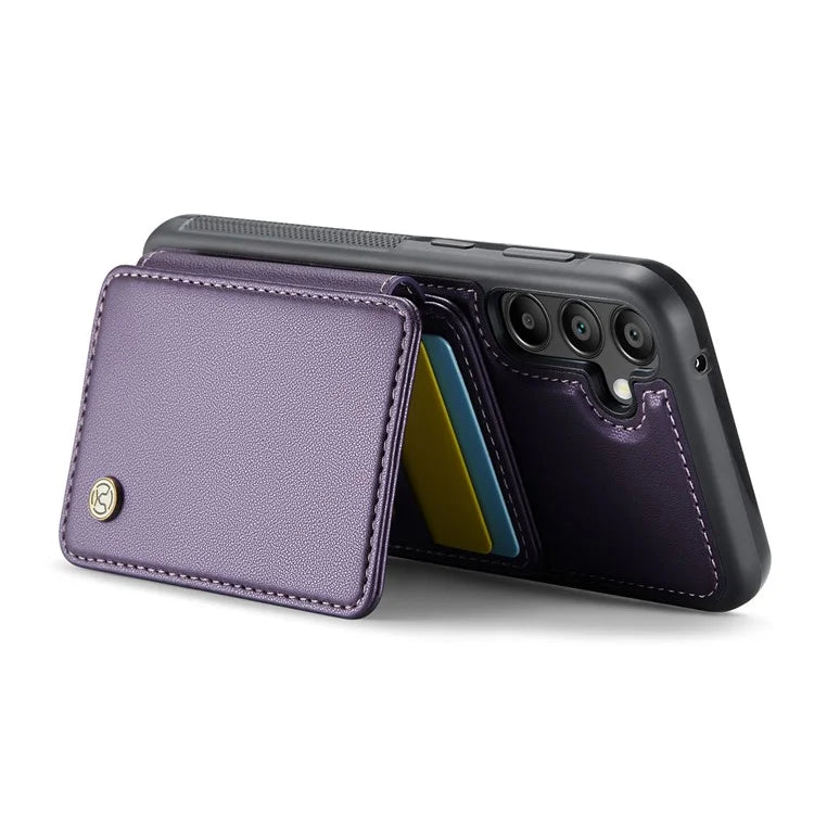JEEHOOD J05 For Samsung Galaxy A35 5G Case Card Holder Kickstand Leather+TPU Phone Cover