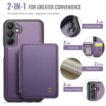 JEEHOOD J05 For Samsung Galaxy A35 5G Case Card Holder Kickstand Leather+TPU Phone Cover