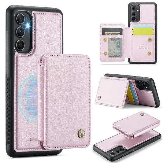 JEEHOOD J05 For Samsung Galaxy A34 5G Case Card Holder Kickstand Leather+TPU Phone Cover