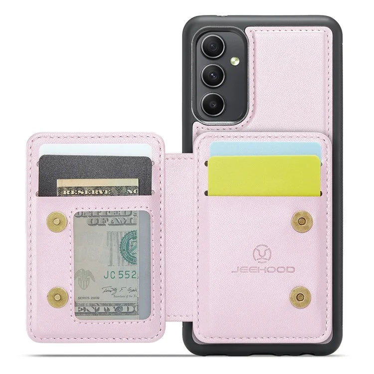 JEEHOOD J05 For Samsung Galaxy A34 5G Case Card Holder Kickstand Leather+TPU Phone Cover