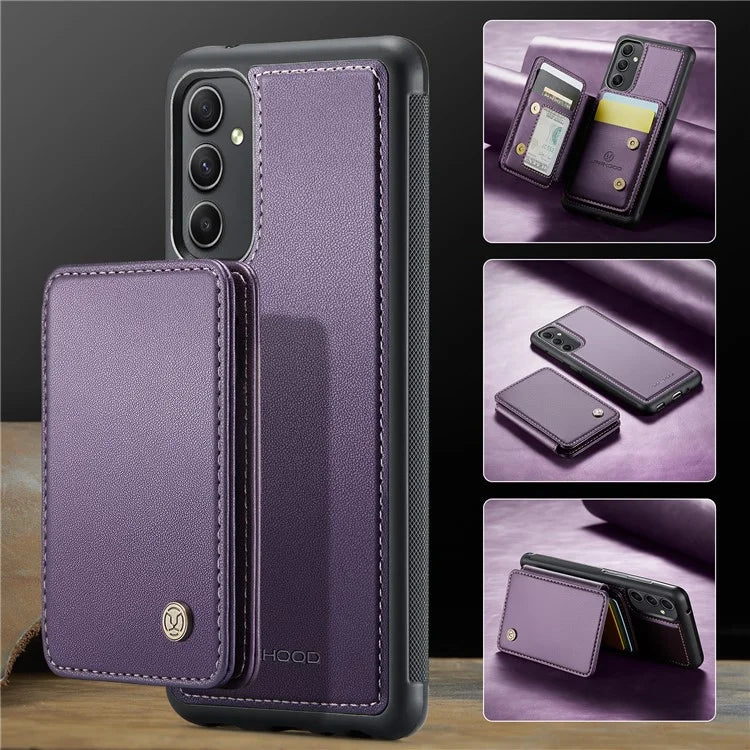 JEEHOOD J05 For Samsung Galaxy A34 5G Case Card Holder Kickstand Leather+TPU Phone Cover