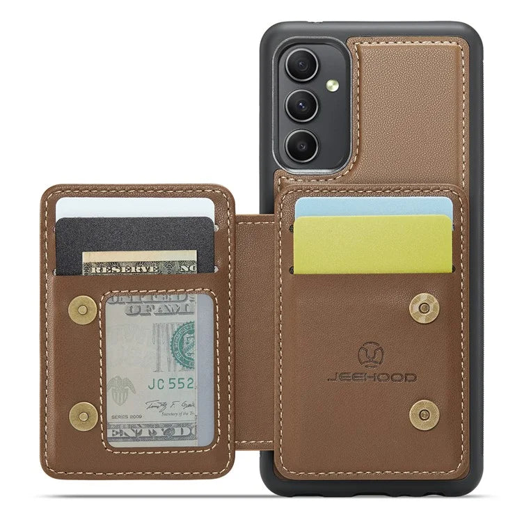 JEEHOOD J05 For Samsung Galaxy A34 5G Case Card Holder Kickstand Leather+TPU Phone Cover