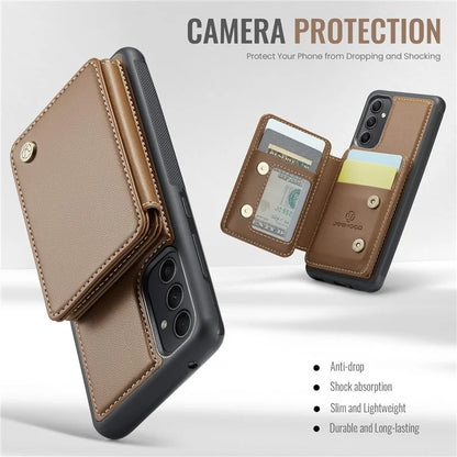 JEEHOOD J05 For Samsung Galaxy A34 5G Case Card Holder Kickstand Leather+TPU Phone Cover