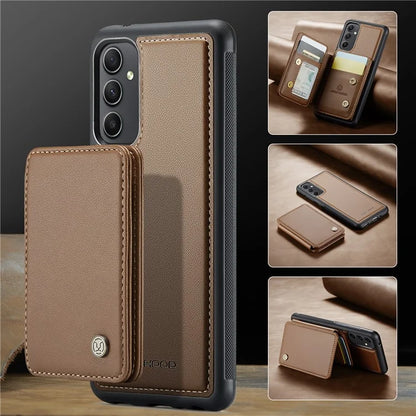 JEEHOOD J05 For Samsung Galaxy A34 5G Case Card Holder Kickstand Leather+TPU Phone Cover