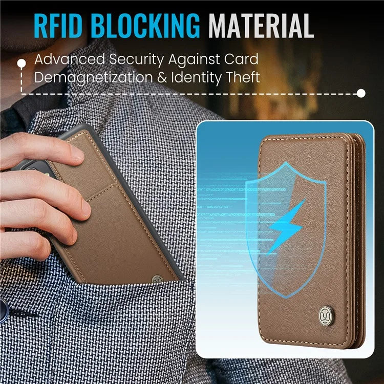 JEEHOOD J05 For Samsung Galaxy A34 5G Case Card Holder Kickstand Leather+TPU Phone Cover