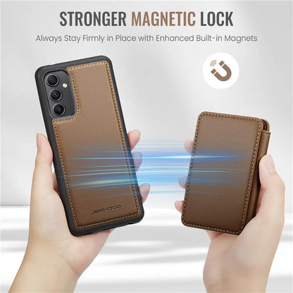 JEEHOOD J05 For Samsung Galaxy A34 5G Case Card Holder Kickstand Leather+TPU Phone Cover