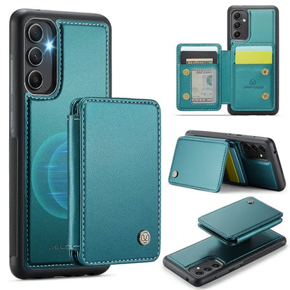 JEEHOOD J05 For Samsung Galaxy A34 5G Case Card Holder Kickstand Leather+TPU Phone Cover