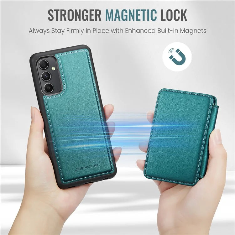 JEEHOOD J05 For Samsung Galaxy A34 5G Case Card Holder Kickstand Leather+TPU Phone Cover