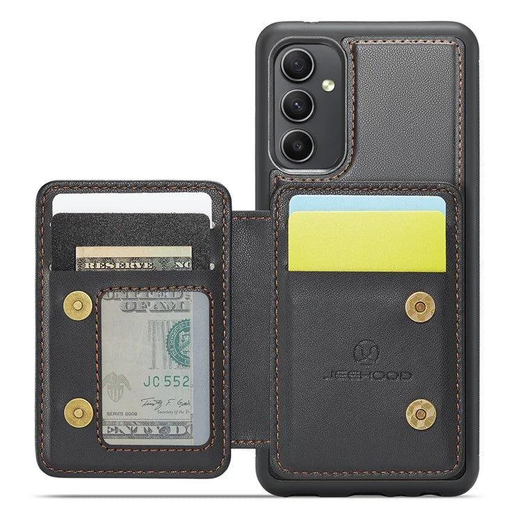 JEEHOOD J05 For Samsung Galaxy A34 5G Case Card Holder Kickstand Leather+TPU Phone Cover