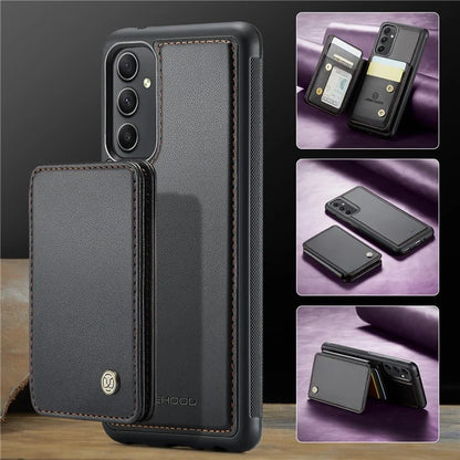 JEEHOOD J05 For Samsung Galaxy A34 5G Case Card Holder Kickstand Leather+TPU Phone Cover