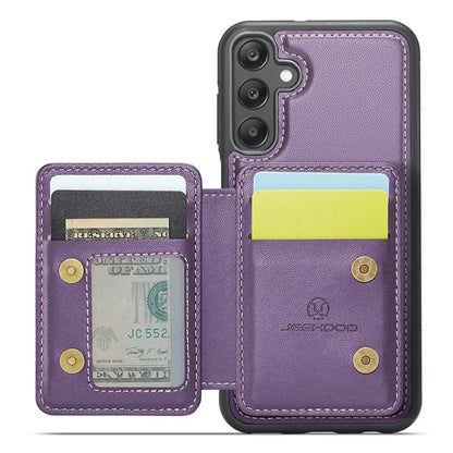JEEHOOD J05 For Samsung Galaxy A25 5G (Global) (161.0 x 76.5 x 8.3mm) Case Card Holder Kickstand Leather+TPU Phone Cover