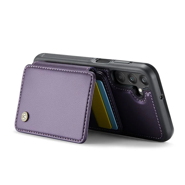 JEEHOOD J05 For Samsung Galaxy A25 5G (Global) (161.0 x 76.5 x 8.3mm) Case Card Holder Kickstand Leather+TPU Phone Cover