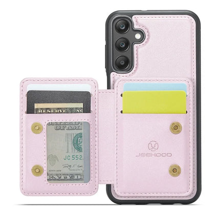 JEEHOOD J05 For Samsung Galaxy A25 5G (Global) (161.0 x 76.5 x 8.3mm) Case Card Holder Kickstand Leather+TPU Phone Cover