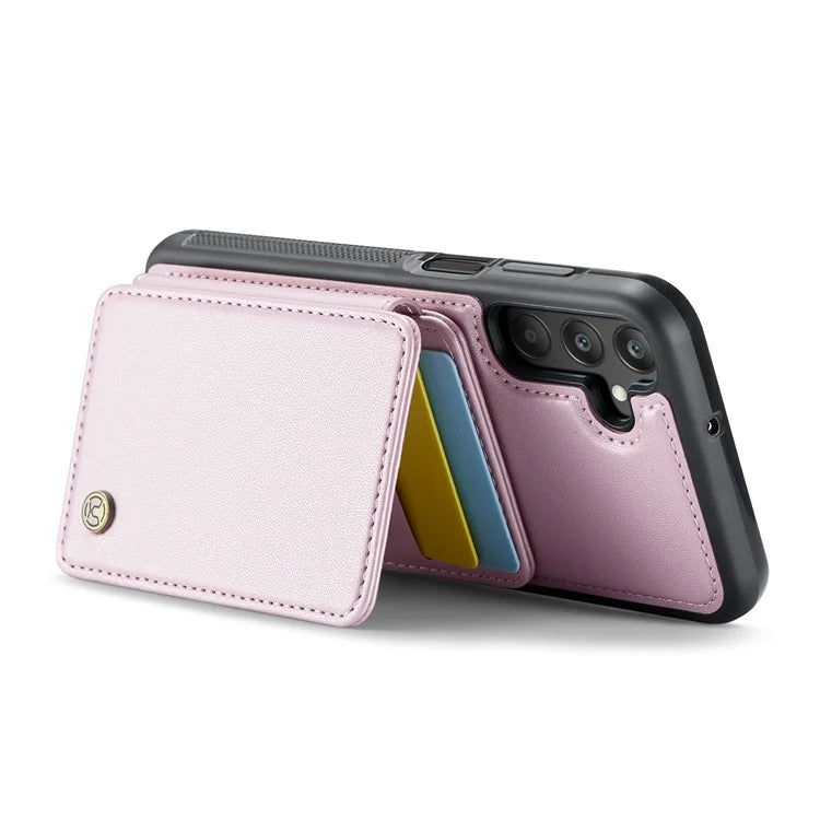 JEEHOOD J05 For Samsung Galaxy A25 5G (Global) (161.0 x 76.5 x 8.3mm) Case Card Holder Kickstand Leather+TPU Phone Cover