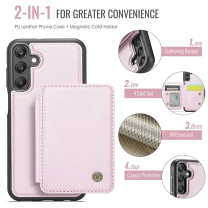 JEEHOOD J05 For Samsung Galaxy A25 5G (Global) (161.0 x 76.5 x 8.3mm) Case Card Holder Kickstand Leather+TPU Phone Cover