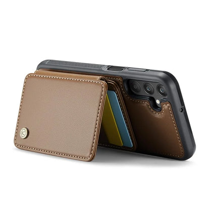 JEEHOOD J05 For Samsung Galaxy A25 5G (Global) (161.0 x 76.5 x 8.3mm) Case Card Holder Kickstand Leather+TPU Phone Cover